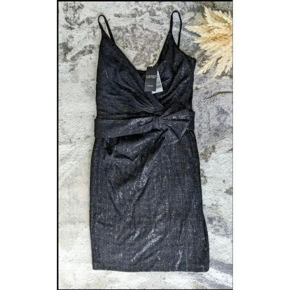 NWT Lauren Ralph Lauren Women's Sleeveless Crossover  Dress Size 6 MSRP $145 - Picture 2 of 7